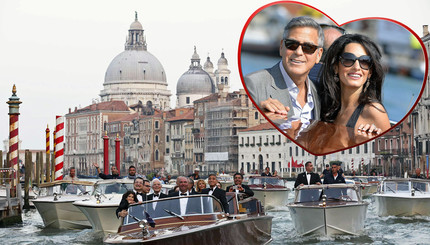 Джорж Клуни и его избранница Амаль Аламуддин  женились в Венеции