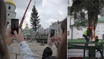 В Киев с трембитами приехала главная елка страны