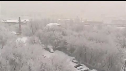 Донецк превратился в снежное царство