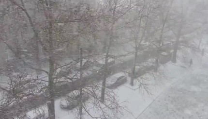 В годовщину крымского референдума на Симферополь обрушился снегопад