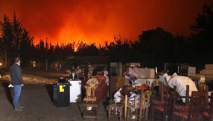 Масштабный пожар в Чили 