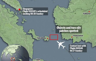В районе пропажи самолета Air Asia обнаружили два маслянистых пятна