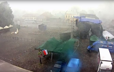 Над Польшей пронеся ураган с ливнем и градом