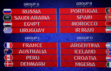 Стали известны составы всех групп чемпионата мира-2018 