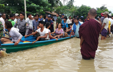 В Мьянме из-за прорыва плотины затопило 85 деревень
