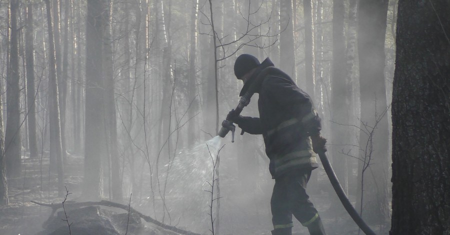 Под Чернобылем продолжают работать пожарные