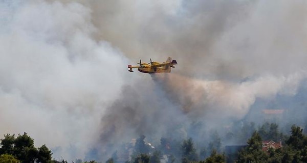 В Греции во время тушения пожаров упал самолет