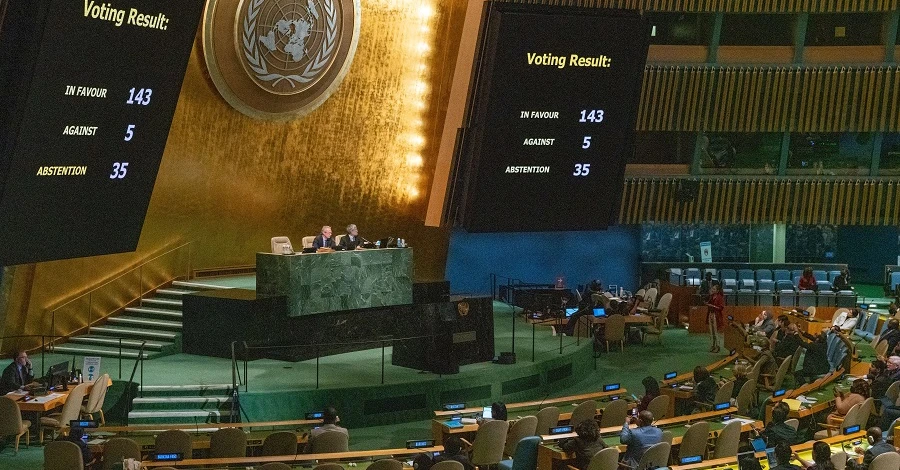 Пять стран-членов ООН голосовали против осуждения аннексии украинских территорий Россией