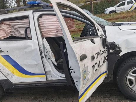В Запорожье от ракетного удара взорвалось полицейское авто, есть пострадавшие