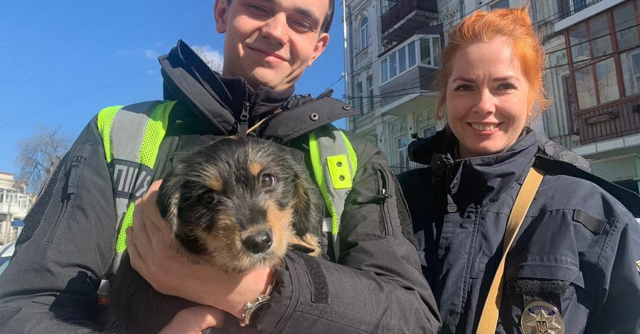 В Киеве полицейские спасли щенка от жестокой владелицы