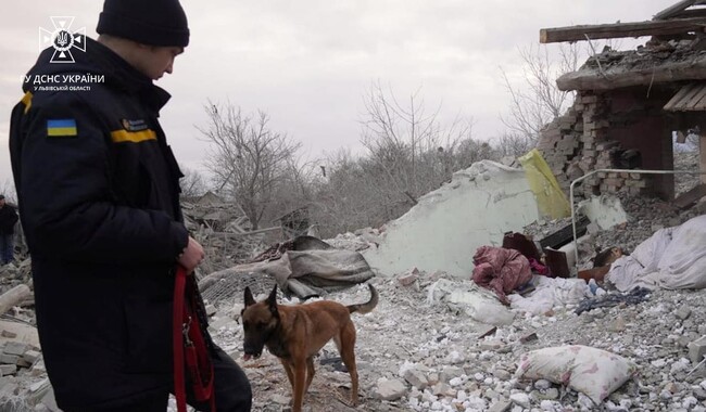 На месте трагедии работали спасатели и кинологи. Фото: ГУ ГСЧС во Львовской области